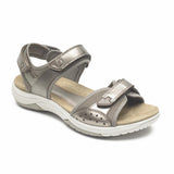 Rockport Women FRANKLIN THREE STRAP TAUPE/METALLIC LEATHER